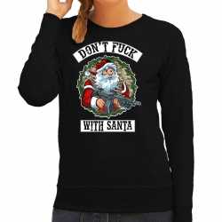 Foute sweater / outfit dont fuck with santa zwart kleding dames