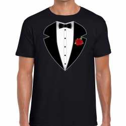 Gangster / maffia pak carnavalsoutfit t shirt zwart kleding mannen