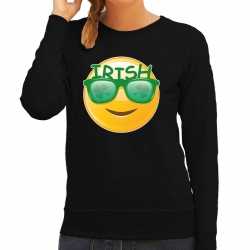 Irish smiley / st. patricks day sweater / carnavalsoutfit zwart dames