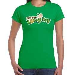 Its your lucky day / st. patricks day t shirt / carnavalsoutfit groen dames