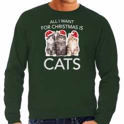 Kitten sweater / outfit all i want for christmas is cats groen kleding mannen