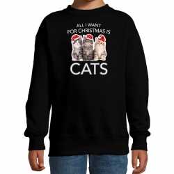 Kitten sweater / outfit all i want for christmas is cats zwart kleding kinderen