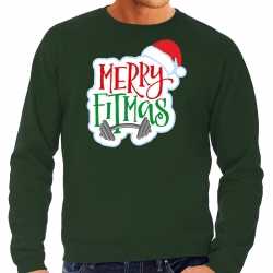 Merry fitmas sweater / outfit groen kleding mannen