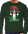 Dear santa just bring wine drank sweater outfit groen mannen