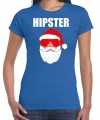 Fout shirt outfit hipster santa blauw dames