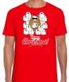 Fout t shirt outfit hamsterende kat merry christmas rood mannen