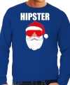 Foute sweater outfit hipster santa blauw mannen