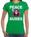 Hippie jezus bal shirt outfit peace dudes groen dames
