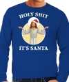 Holy shit its santa fout sweater outfit blauw mannen