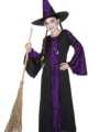 Horror heksen kinder carnavalsoutfit zwart paars