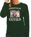 Kitten sweater outfit christmas cuties groen dames