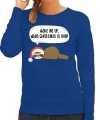 Luiaard sweater outfit wake me up when christmas is over blauw dames