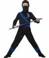 Ninja carnavalsoutfit zwart blauw kinderen