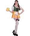 Oktoberfest groene gele tiroler dirndl verkleed carnavalsoutfit jurkje dames