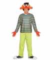 Oranje pop ernie verkleed carnavalsoutfit mannen