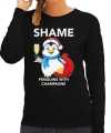Pinguin sweater outfit shame penguins with champagne zwart dames