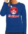 Rendier bal sweater outfit merry christmas blauw dames