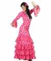 Spaanse flamencodanseres jurk roze verkleed carnavalsoutfit dames 10132418