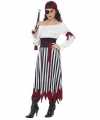 Zwart wit rood piraten verkleed carnavalsoutfit dames