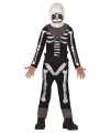 Zwart wit skelet verkleedpak carnavalsoutfit kinderen